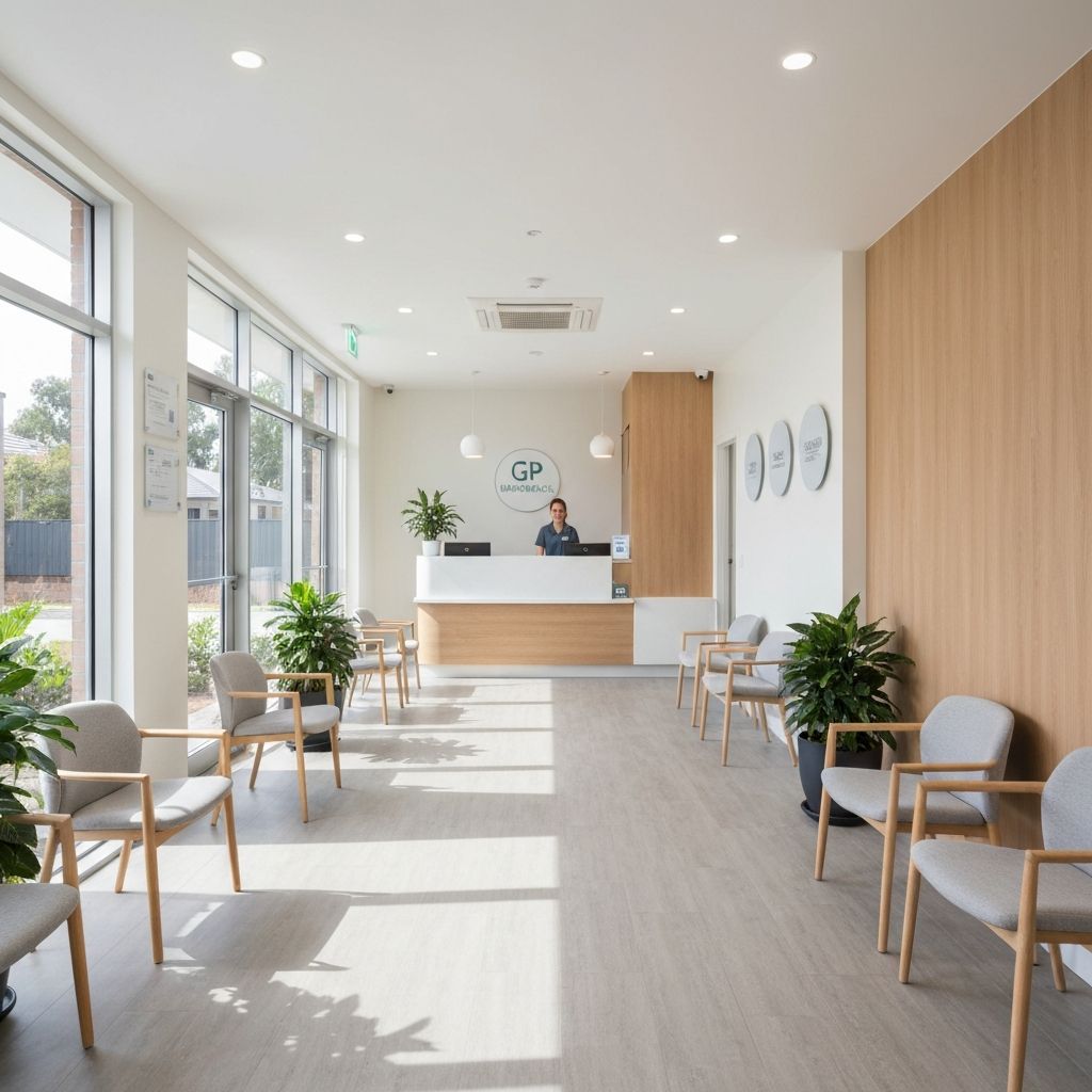 Welcoming waiting room at Rawson Street Medical Centre, Auburn NSW